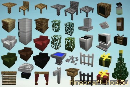 Furniture Mod (Мебельный Мод)  для Minecraft 1.7.2 и 1.7.10 Скриншот 2