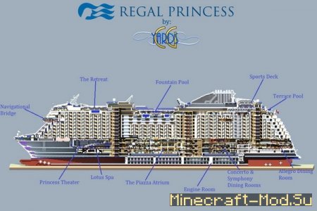 Scale Cruise Ship - круизный лайнер для Майнкрафт Скриншот 2