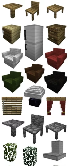 Фурнитура в моде Furniture для Майнкрафт 1.15.1 - Скрин 1